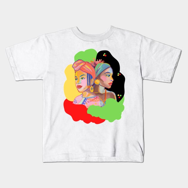 illustration African culture Kids T-Shirt by JENNEFTRUST